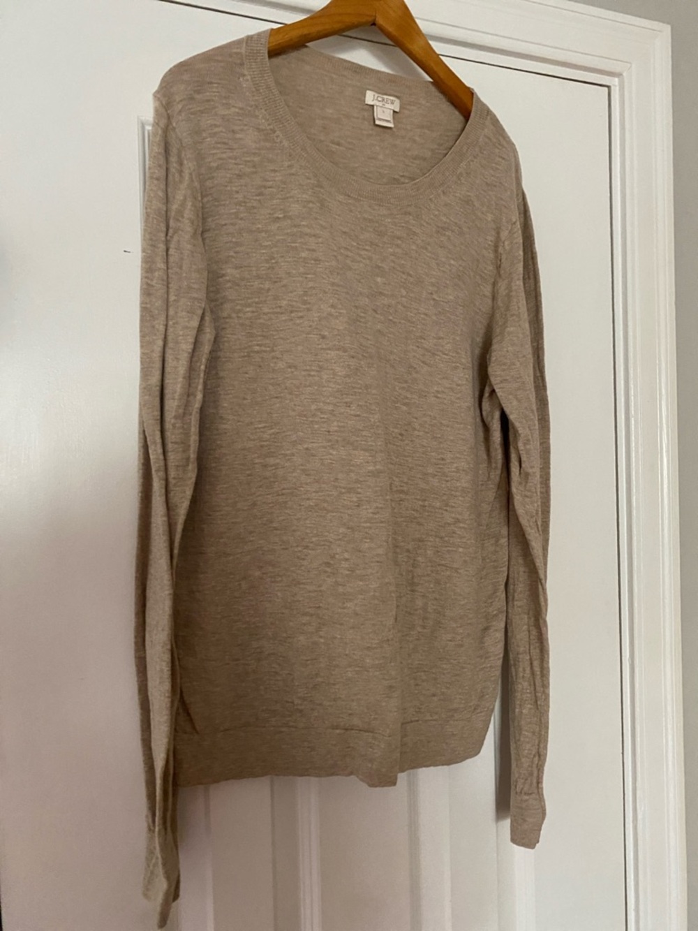 J. Crew Neutral Taupe V-Neck Lightweight Sweater